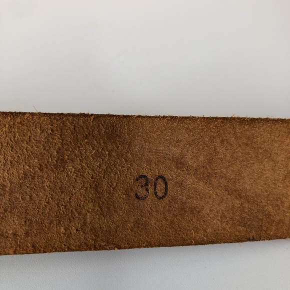 Embossed Leather Belt with Gold Buckle - Picture 5 of 9